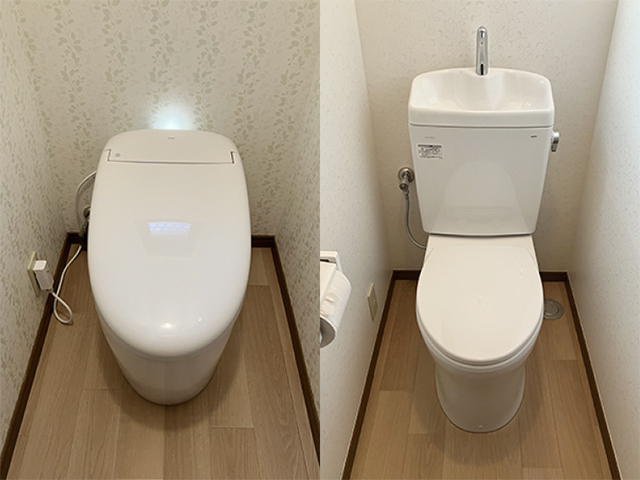 トイレ交換2台+内装工事2部屋｜TOTO ネオレストRS2・ピュアレストQR ...